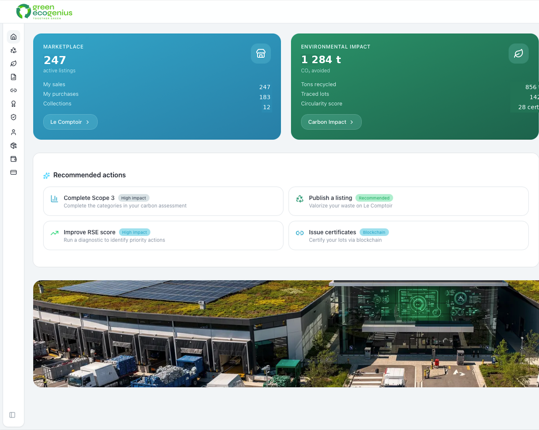 GreenEcoGenius Platform Dashboard